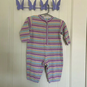 Vintage Miniwear baby girl’s‎ striped onesie — 12 months